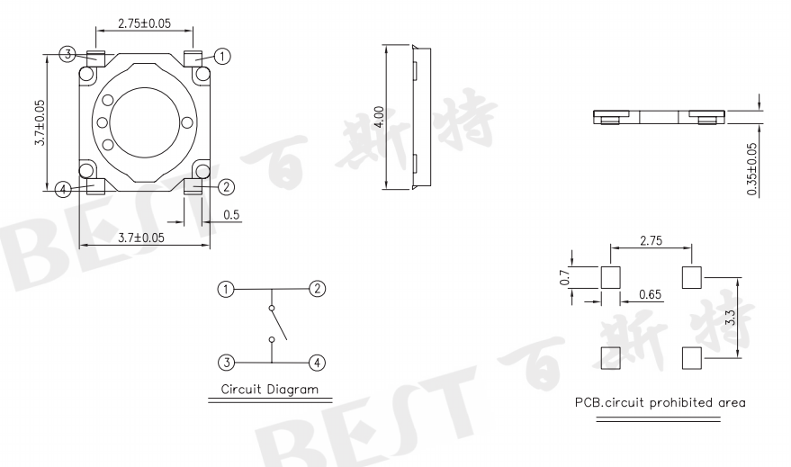 贴片轻触开关规格书