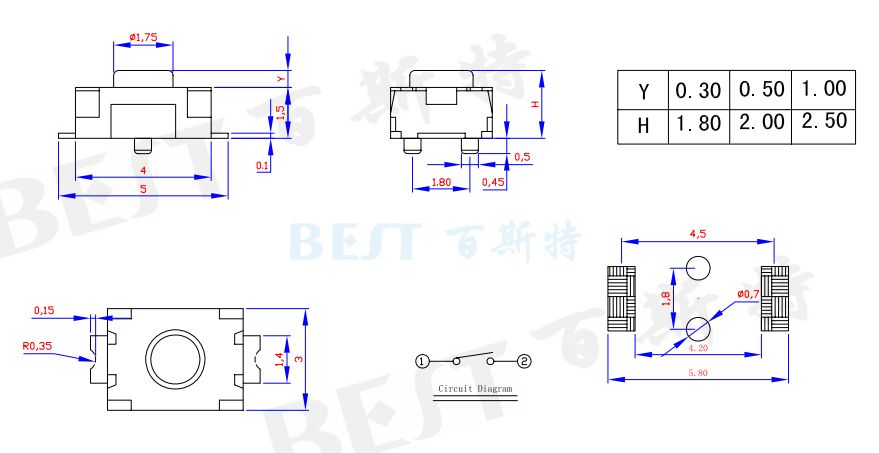 轻触开关TS-1185E