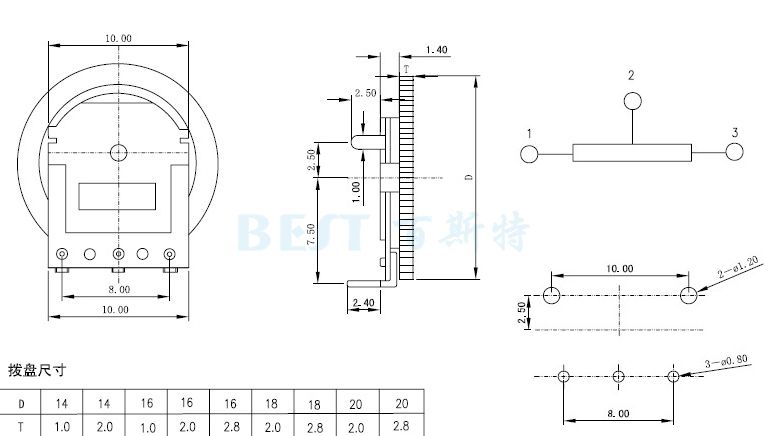 拨盘电位器 WH140-1